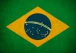 Brazil Flag Drawing ,grunge And Retro Flag Series Stock Photo