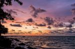 Sunset At Beach In Thailand Stock Photo