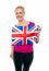 Lady Holding United Kingdom Flag