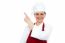 Aged Woman Chef Pointing Up