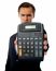 Businessman Holding Calculator