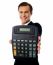 Businessman Showing Calculator