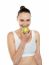 Woman Eating Green Apple