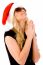 Woman Wearing Christmas Hat