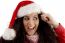 Young Woman Wearing Christmas Hat