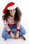 Young Woman Wearing Christmas Hat