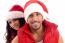 Couple Wearing Christmas Hat