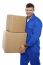 Young Man Carrying Cardboard Box