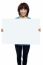 Asian Woman Holding Blank Board