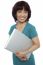 Smiling Asian Woman Carrying Laptop