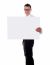 Young Male Holding Blank Board