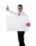 Businessman Holding Blank Board