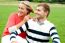 Smiling young couples in outdoors