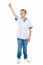 Boy Showing Pointing Upwards