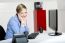 Woman Posing At Her Desk