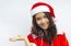 Beautiful Young Santa Clause Woman, Isolated