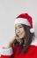 Beautiful Young Santa Clause Woman, Isolated