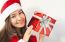 Santa Claus Hat With Red Christmas Gift Box