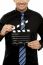 Cropped Image Of Man With Clapboard