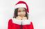 Beautiful Young Santa Clause Woman, Isolated