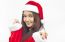 Beautiful Young Santa Clause Woman, Isolated