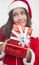 Santa Claus Hat With Red Christmas Gift Box