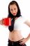 Woman Showing Red Coffee Cup