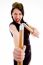 Violent Young Female Holding Nunchaku