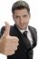 Attractive Businessman Showing Thumbs Up