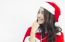 Beautiful Young Santa Clause Woman, Isolated