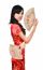 Pretty Women With Chinese Traditional Dress Cheongsam And Hole C