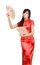 Pretty Women With Chinese Traditional Dress Cheongsam And Hole C