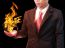 Business Man Holding Fire Flaming On Hand