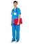 Nurse Wearing Blue Uniform And Holding Red Clipboard