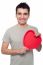 Casual Man Holding Heart