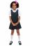 Cheerful Young Kid In Pinafore Dress Posing Smilingly