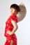 Chinese Model In Traditional Cheongsam Dress