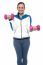 Active Woman Posing With Dumbbells