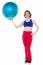 Lady Gym Instructor Holding Pilates Ball