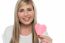 Pretty Girl Holding Cute Pink Paper Heart