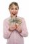 Attractive Young Woman Holding Money