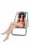 Stylish Female Bikini Model Relaxing In Canvas Chair