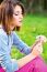 Woman Holding Spring Flowers