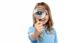 Young Girl Playing Around With Magnifying Glass