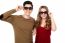 Young Couple Posing To Camera With Shades On