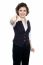 Woman In Formals Pointing Forward