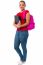 Pretty College Student Carrying Pink Backpack