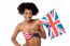 United Kingdom Supporter In American Flag Bikini