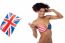 Hot American Bikini Model Saluting And Waving Uk Flag