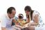 Family Are Relaxing On White Background